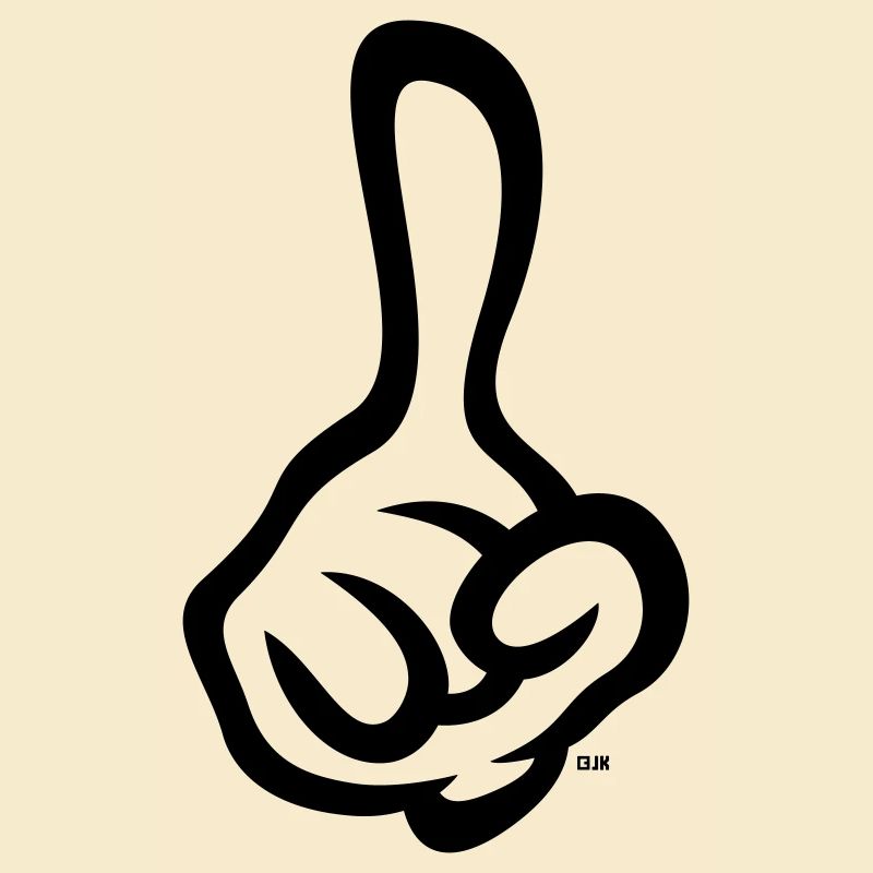 Raised index finger (finger / right hand / 1C)