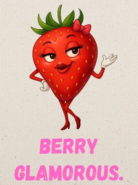Berry Glamorous Erdbeere Dame Karikatur 