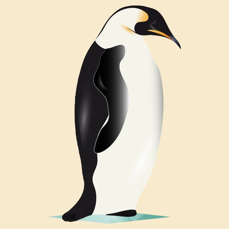 Eleganter grafischer Pinguin auf Eis