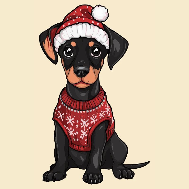 Doberman Chien de Noël