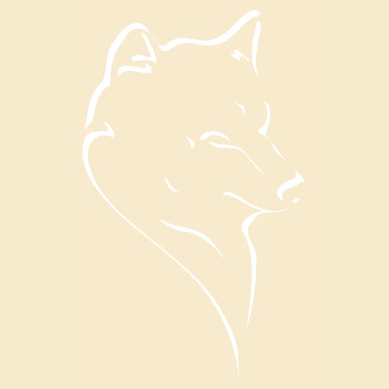 Wolf's Silhouette Line Art