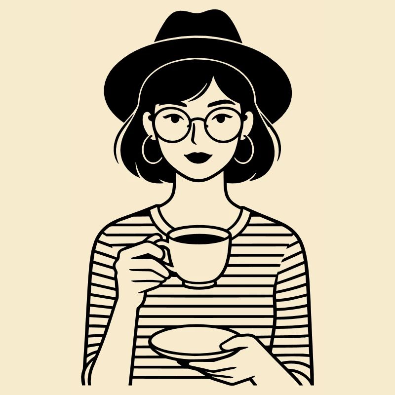 Kaffee-Hip-Mädchen