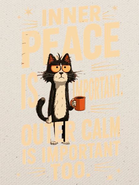 Innerer Frieden und äußere ruhige Katze