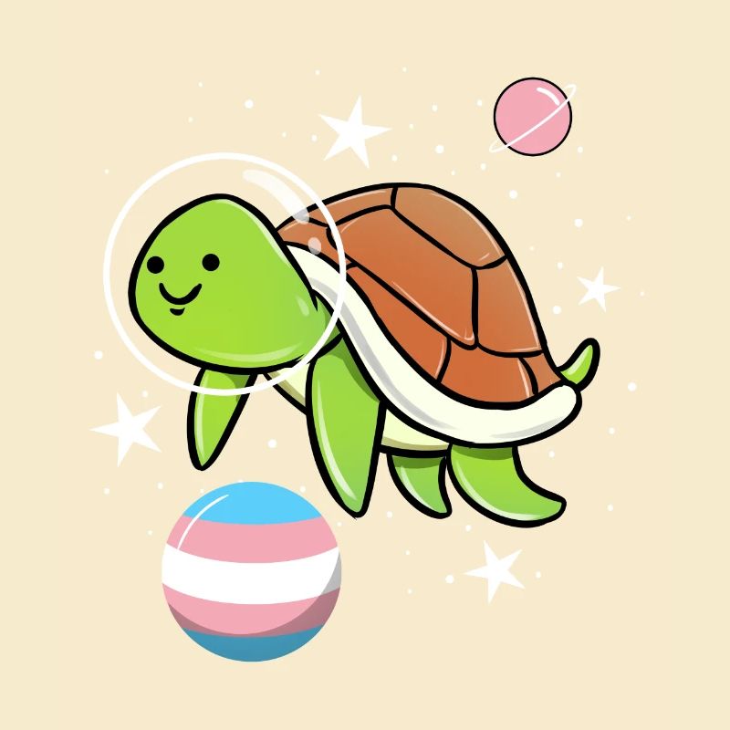 Turtle Astronaut Trans Pride