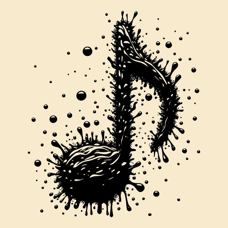Drops de notes de musique d’éclaboussure