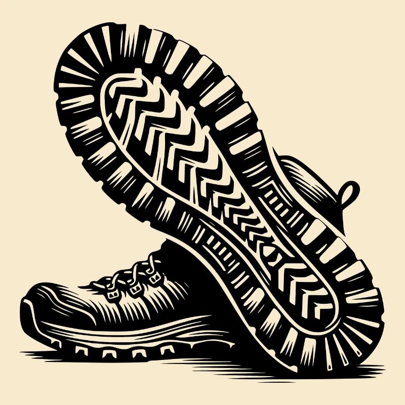 Hiking boots with deep tread