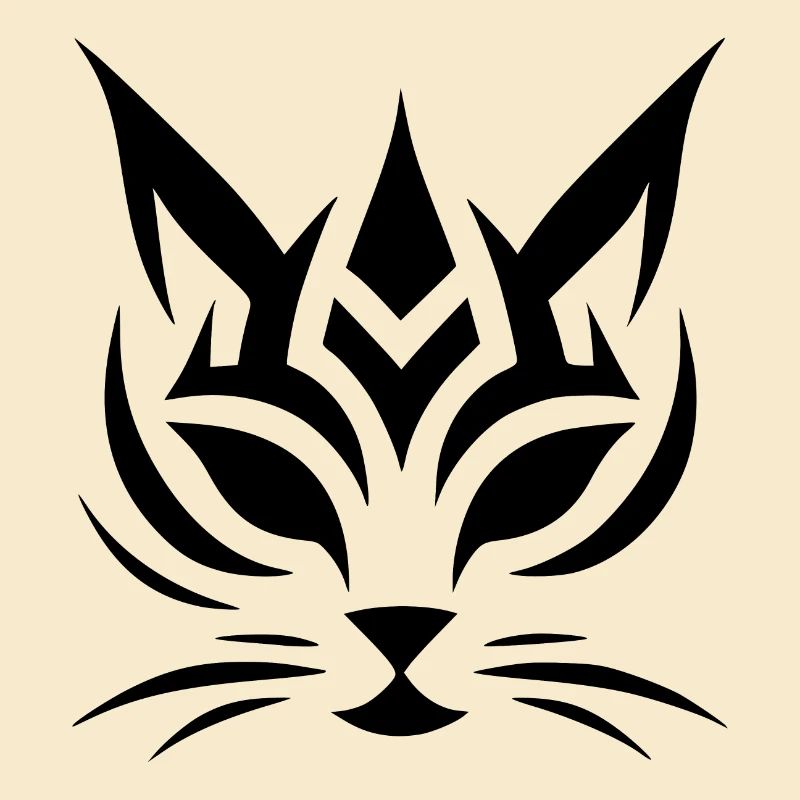 Minimalist Cat Tattoo Face