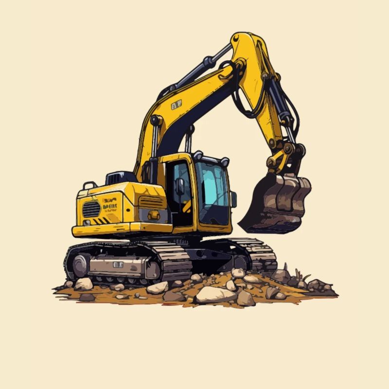 Realistic Comic Excavator