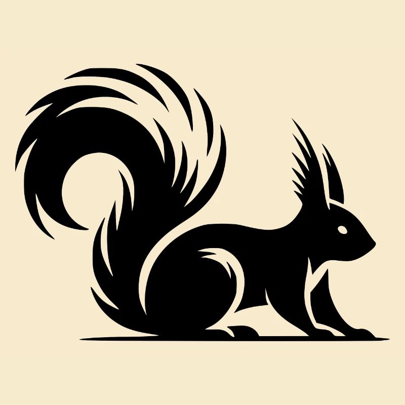 Eichhörnchen Tattoo Style Zeichnung