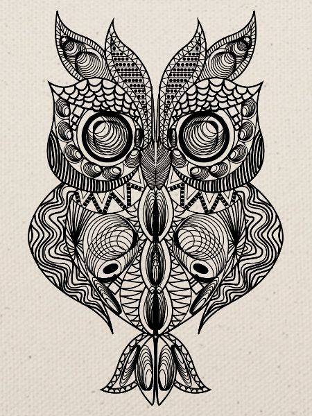 Eule-Design im Mandala-Stil