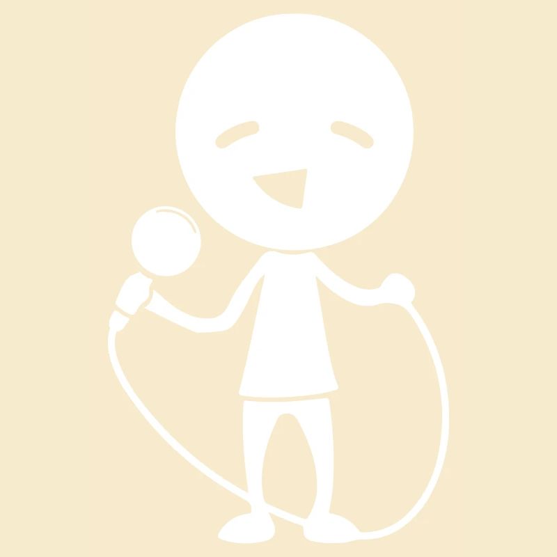 Singer with microphone