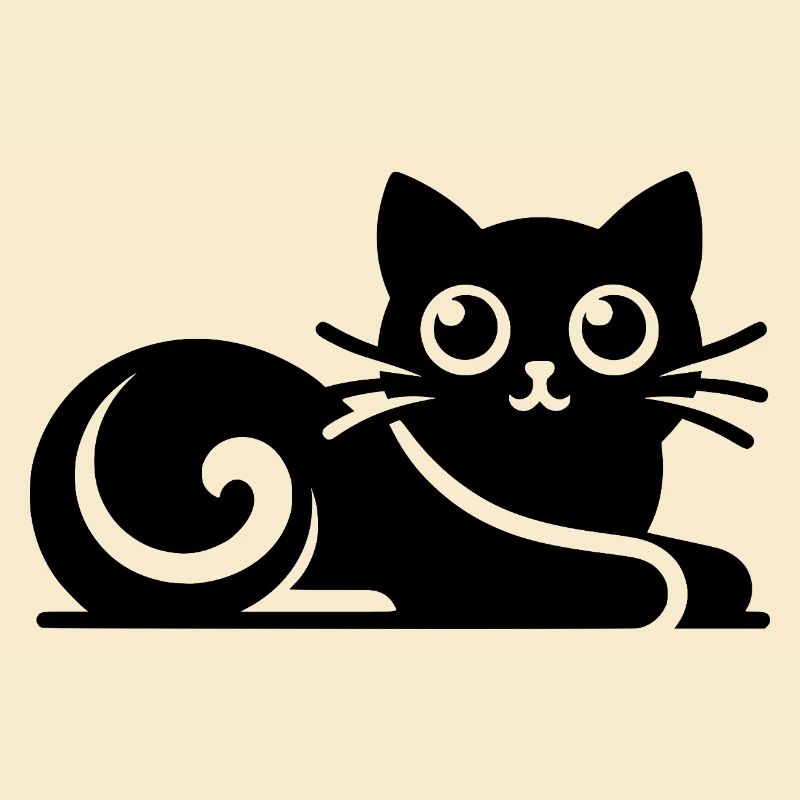 Cute Abstract Cats Drawing