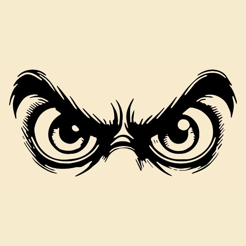 Augen mit starrem beobachtendem Blick