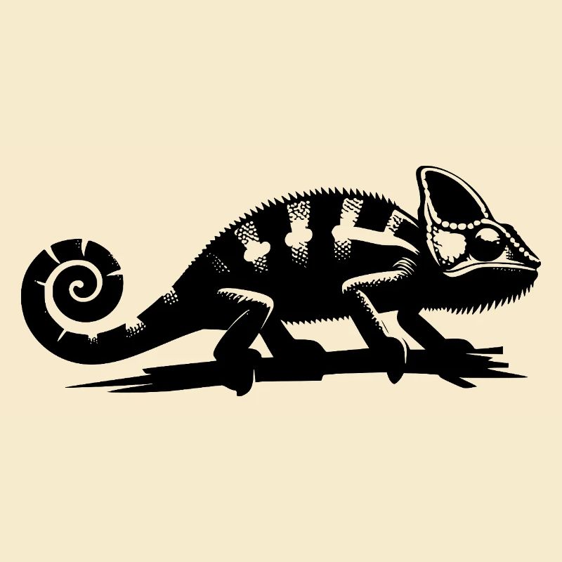 Kleiner Chamäleon Drache mit gekringelter Schwanz