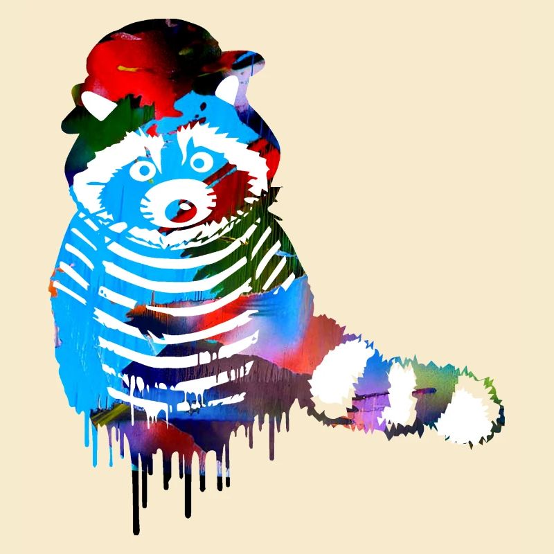 waschbär,bunt,pantomime,graffiti