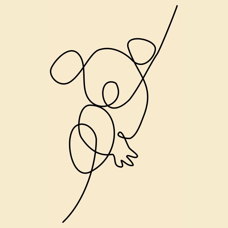 one line koala