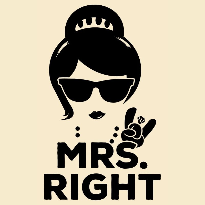 Funny matching pair Mr. Right and Mrs. Right