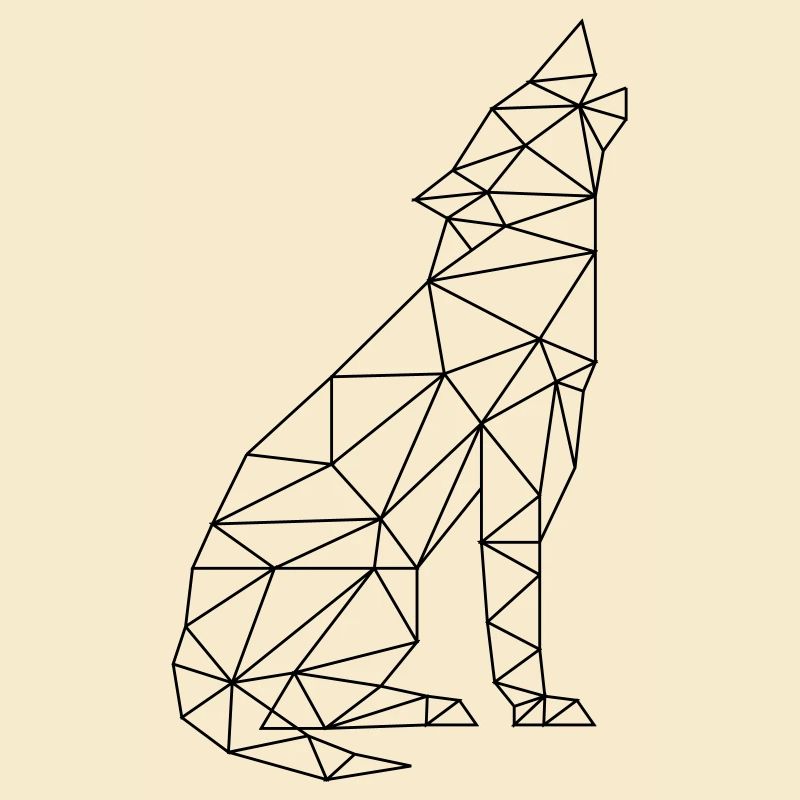 Wolfsruf Wolf Kontur Silhouette