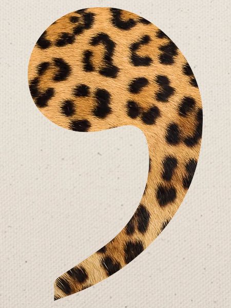 Leopard komma Trend Geschenkidee Interpunktion