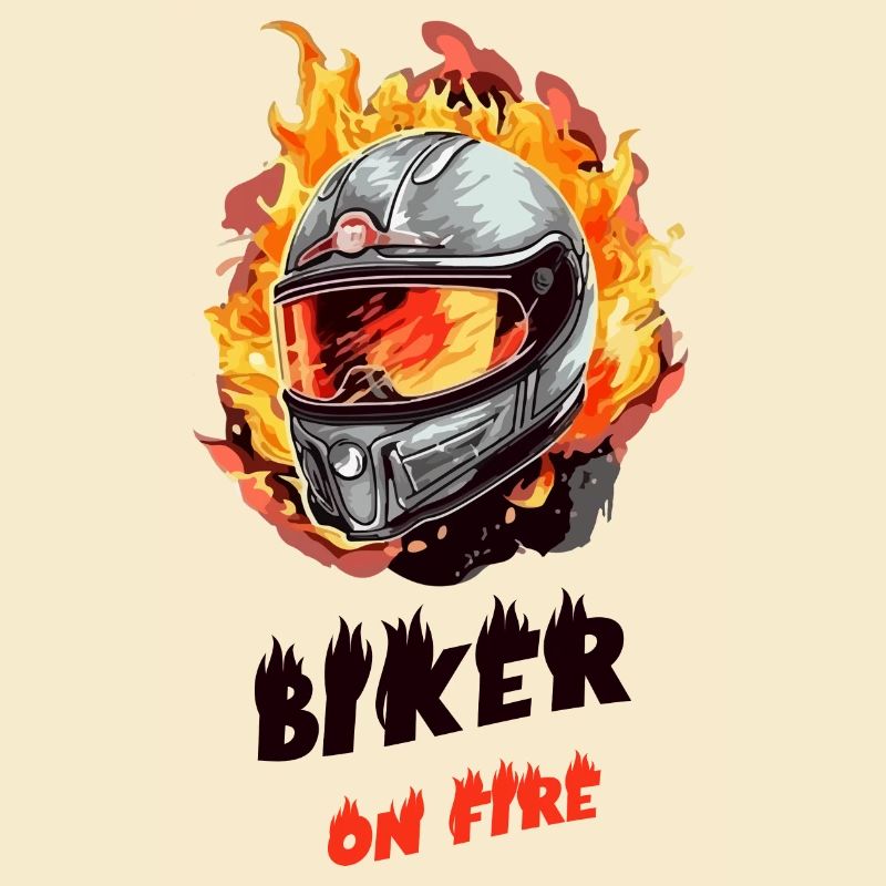 Biker on fire
