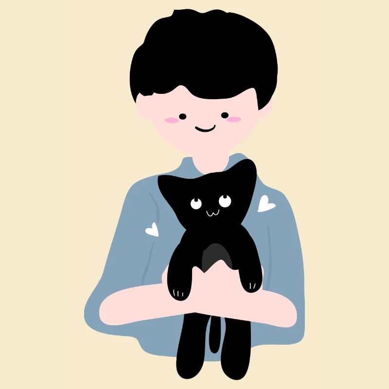 Katze sitzt in menschlicher Handfläche4