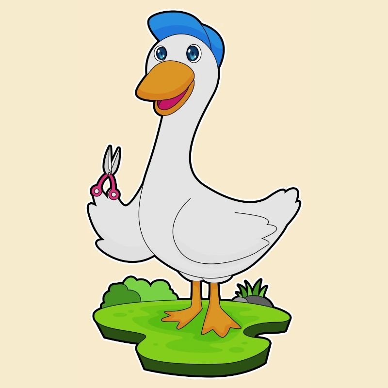 Ente Friseur Schere