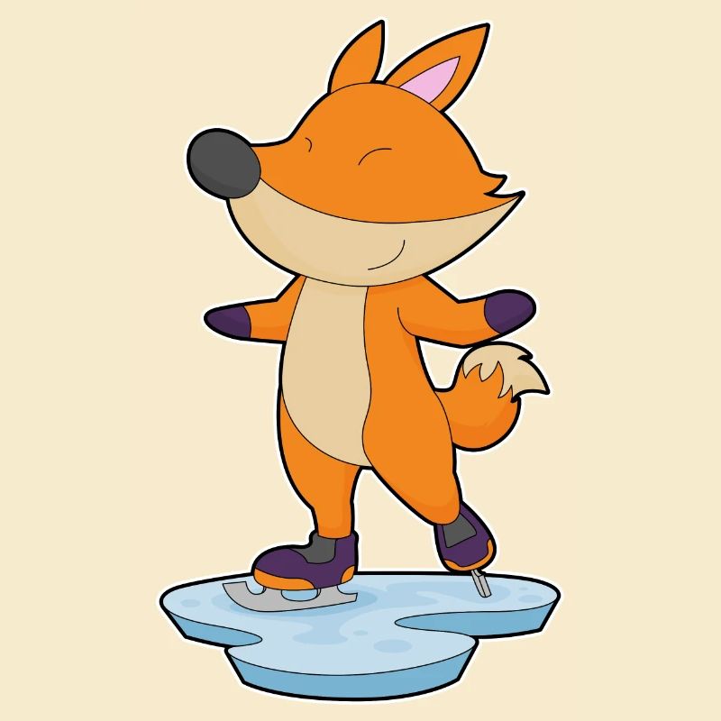 Fuchs Eislaufen Schlittschuhe
