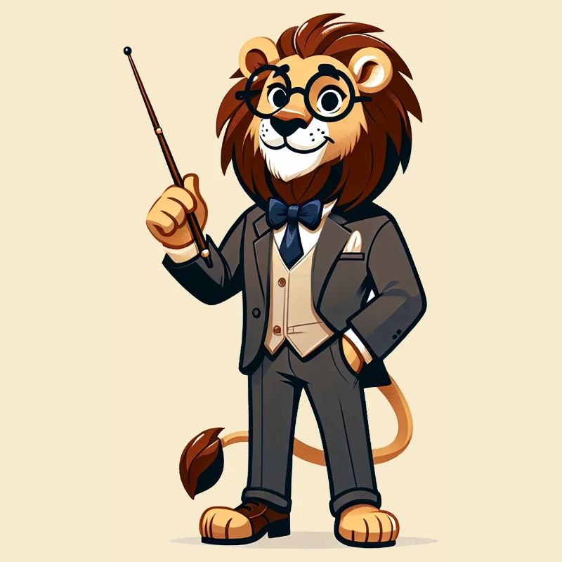 Professeur de lion mignon