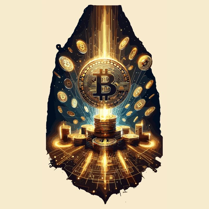 Bitcoin Explosion Digital Artwork