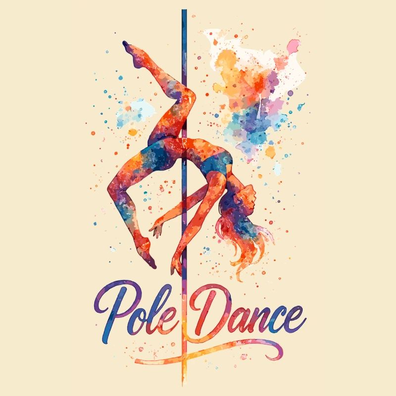 Pole Dance Pole Dancer Aquarelle Couleur Cadeau