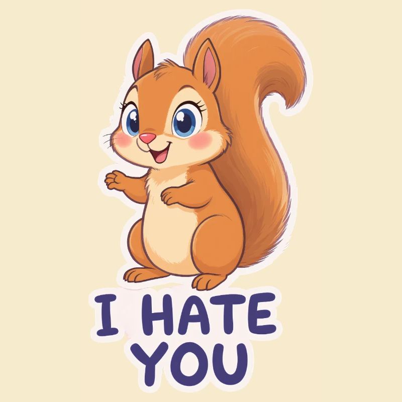 Kawaii Eichhörnchen – I Hate You Cartoon