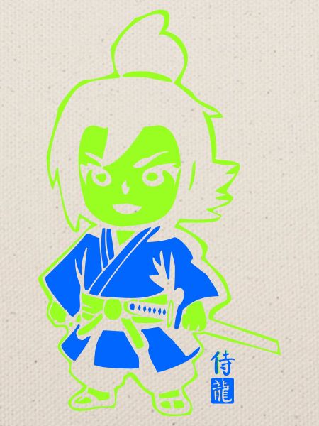 Neon Ninja-Chibi im Kimono