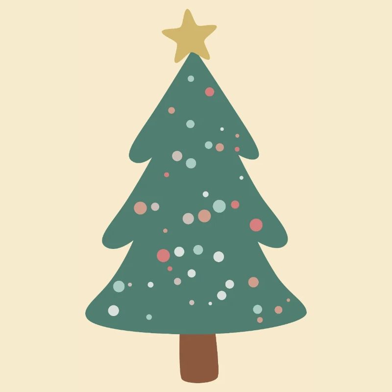 Forest Green Christmas Tree with Dots