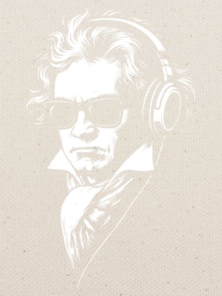 Retro DJ Beethoven Gesicht Porträt