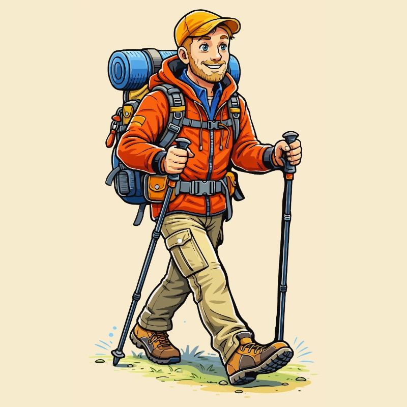 Abenteuerlicher Wanderer mit Rucksack