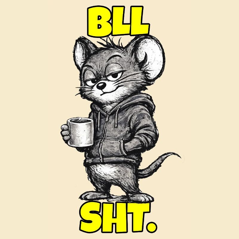 BLL SHT. – Mouse with coffee (sarcasm)