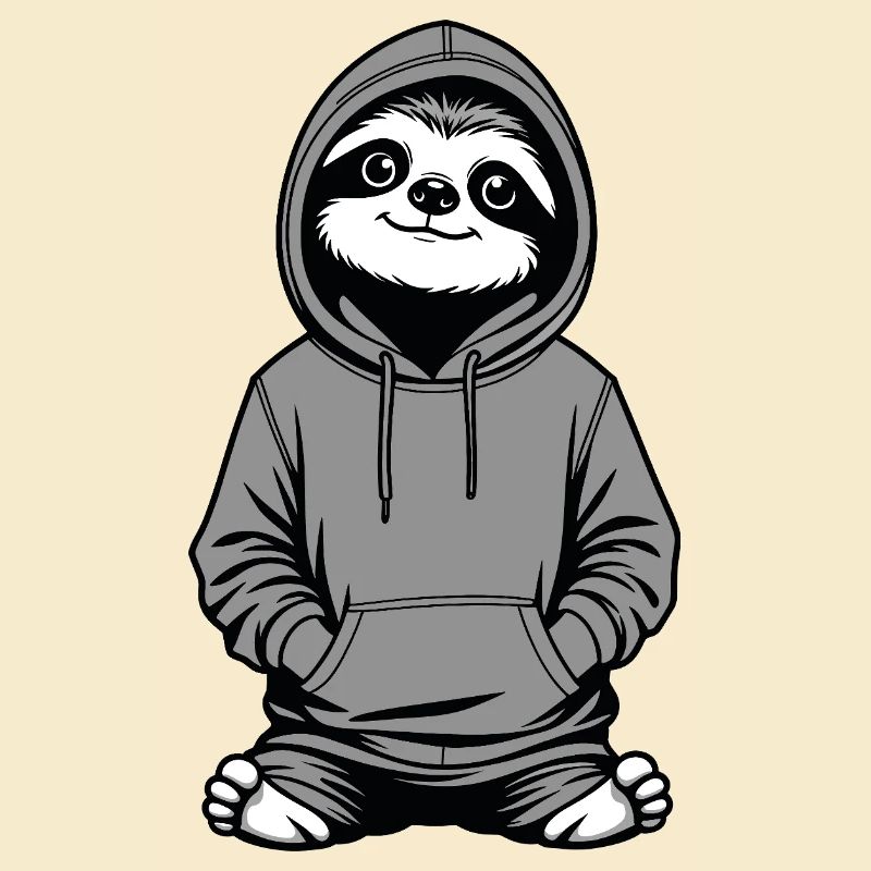 Sweat à capuche Slow-Chill Sloth