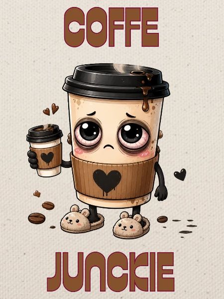 Kaffeejunkie Becher Cartoon