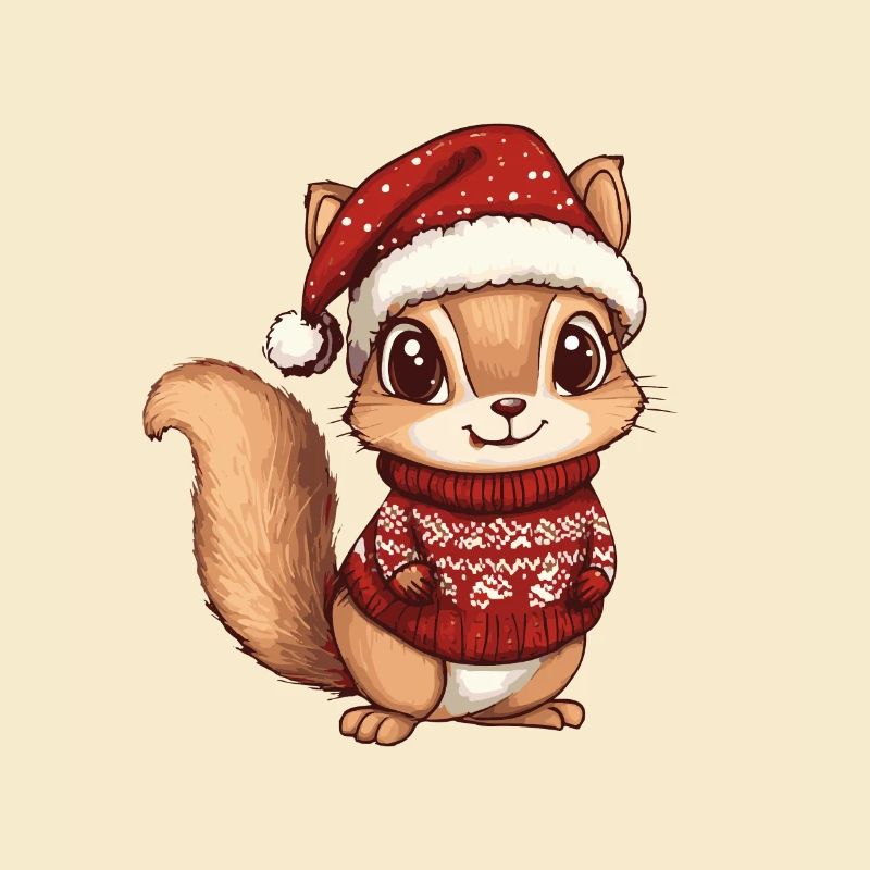 Bande dessinée de Noël écureuil