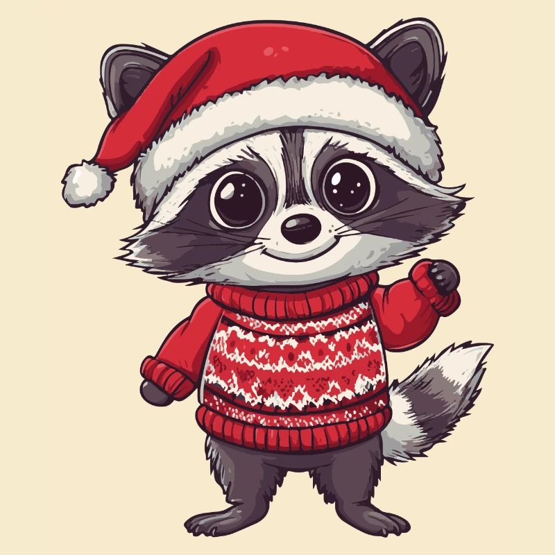 Waschbär Weihnachten Comic