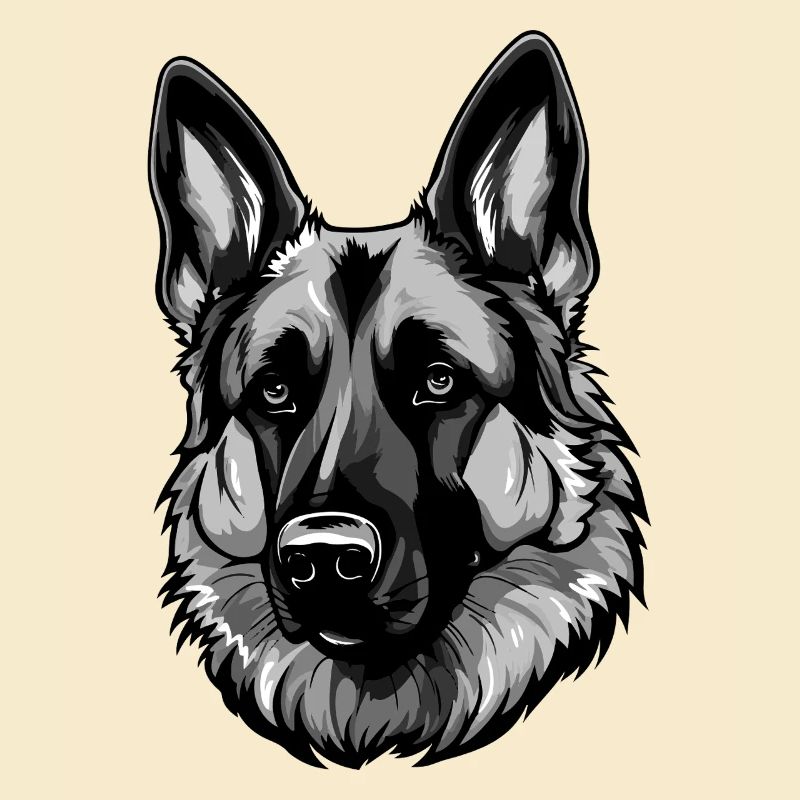 German Shepherd Dog Head