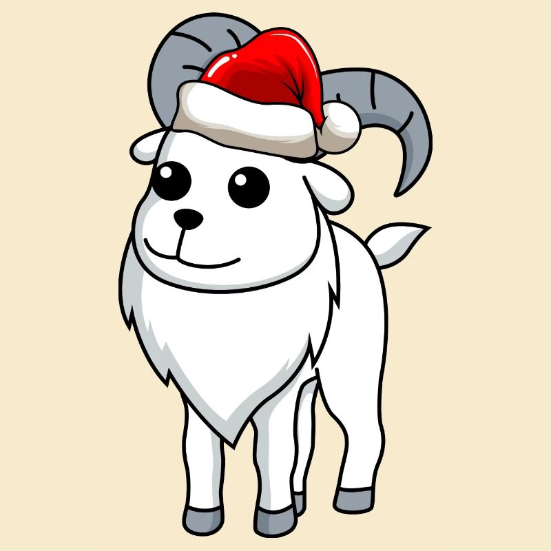 Bergziege Comic Weihnachten