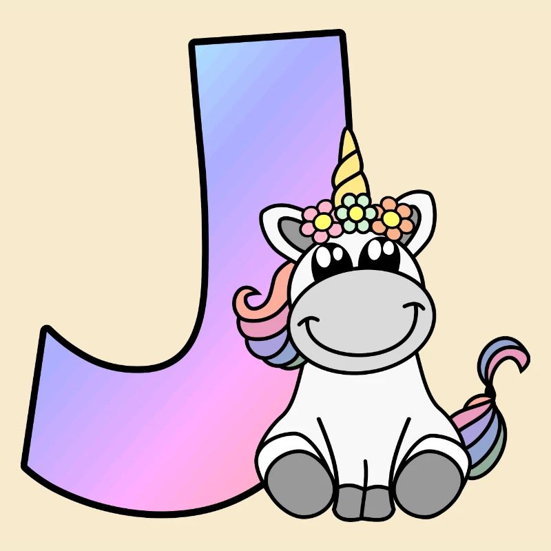 Einhorn Buchstabe J