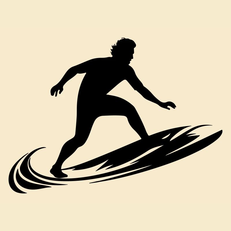 Surfer Man Silhouette