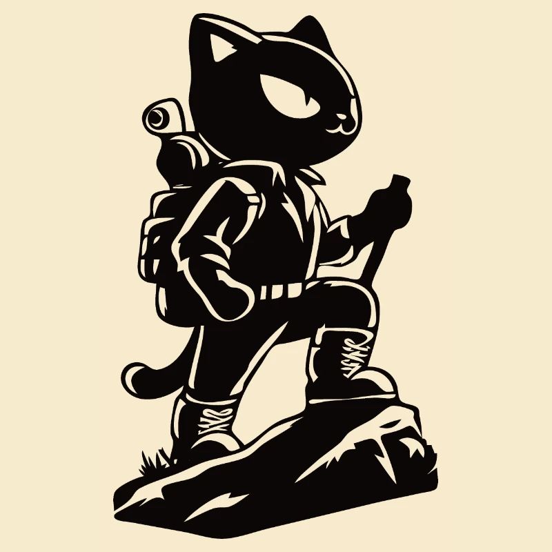 Conception de randonnée Colles avec le chat errant