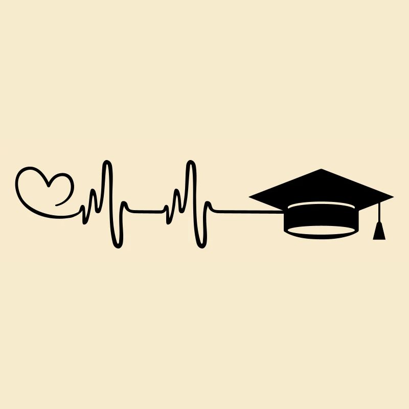 Student Cap Pulse Heart