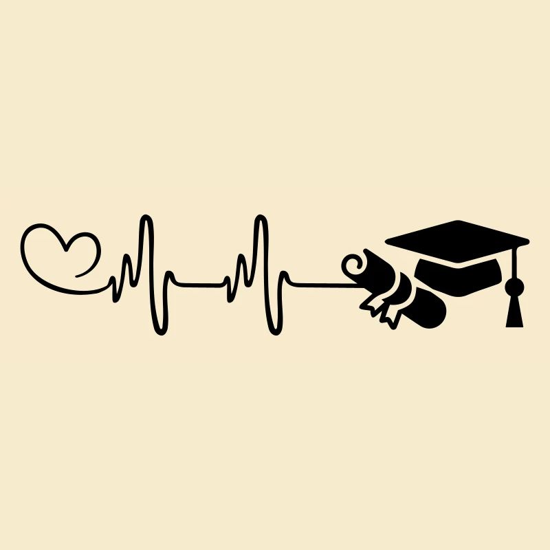Student Cap Pulse Heart