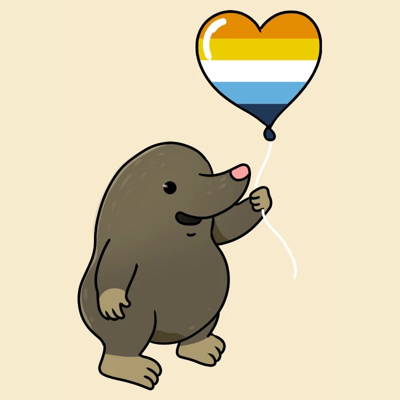 Maulwurf Herzballon Aroace Pride