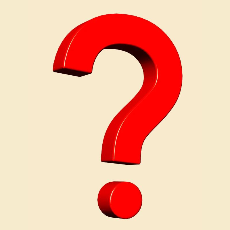 3D question mark red