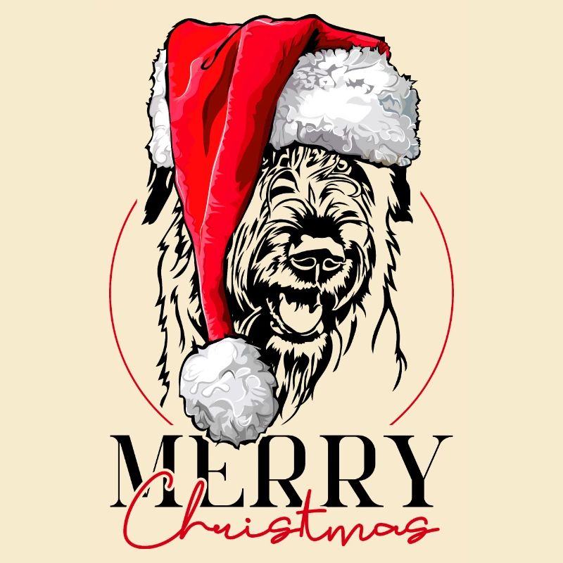 Père Noël Irish Wolfhound joyeux Noël Wilsigns